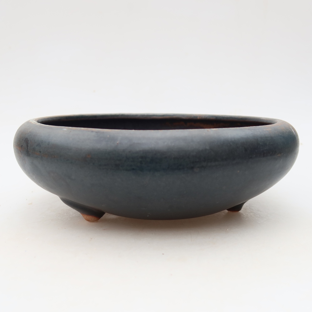 Ceramic bonsai pot, 20 x 20 x 7.5 cm, green