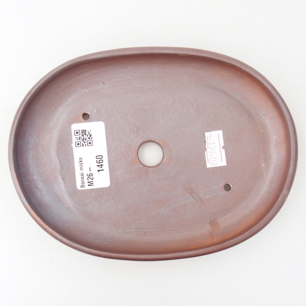 Ceramic bonsai bowl 17 x 12,5 x 2 cm, metal colour