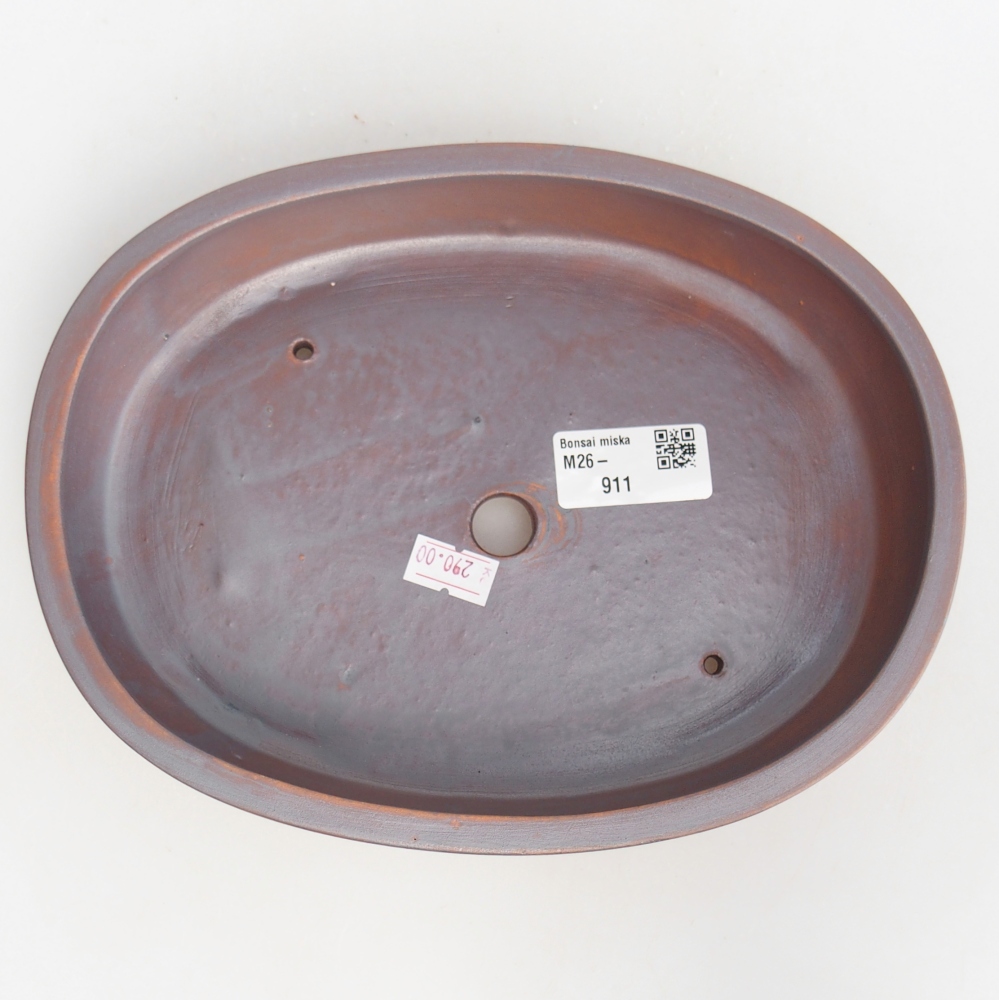 Ceramic bonsai bowl 22 x 17 x 4 cm, metal colour