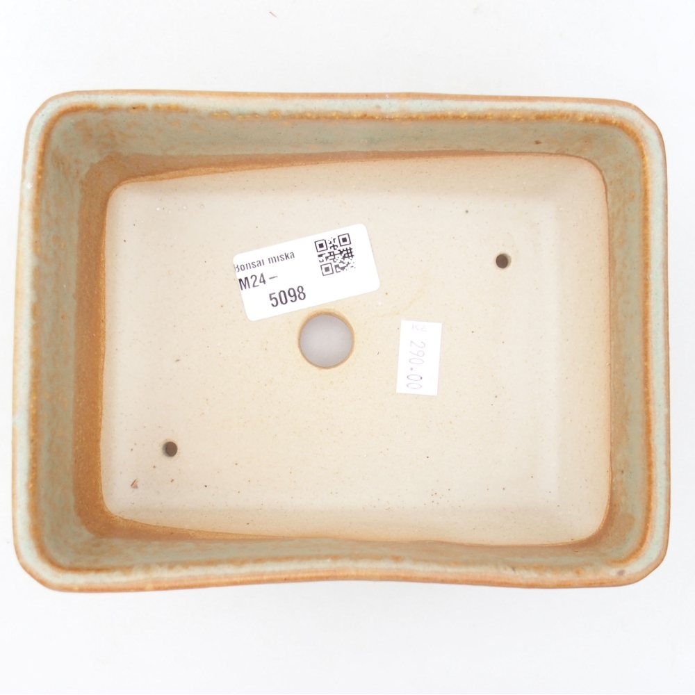 Ceramic bonsai bowl 16 x 12 x 6 cm, color green