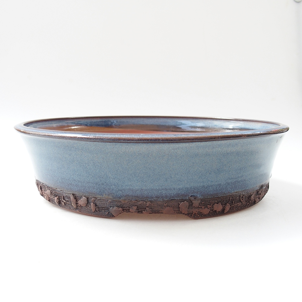 Ceramic bonsai bowl 26,5 x 26,5 x 7 cm, colour blue