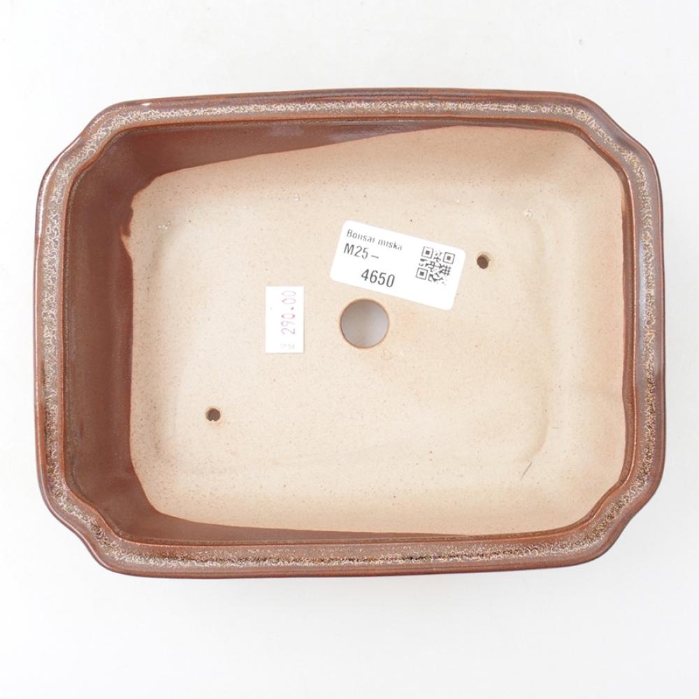 Ceramic bonsai bowl 18 x 13,5 x 5 cm, color brown