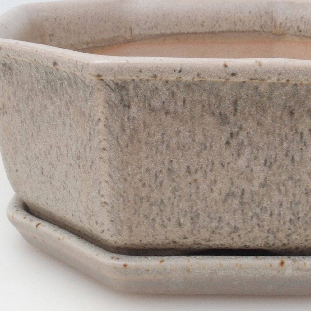Bonsai bowl + saucer H01 - 12x9x5 cm