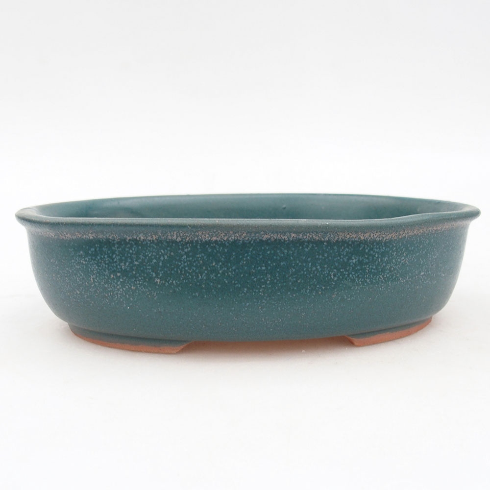 Ceramic bonsai bowl 19 x 14 x 5 cm, colour blue
