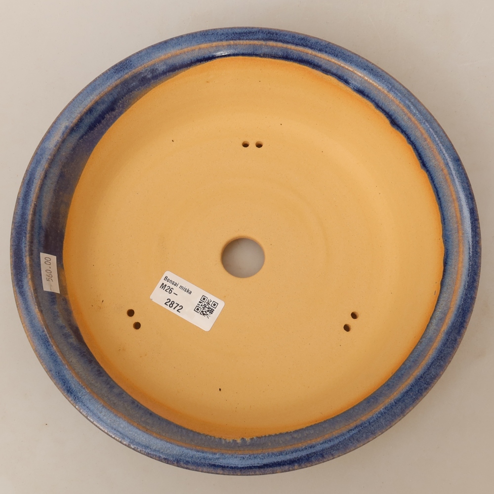 Ceramic bonsai pot, 25 x 25 x 6 cm, blue