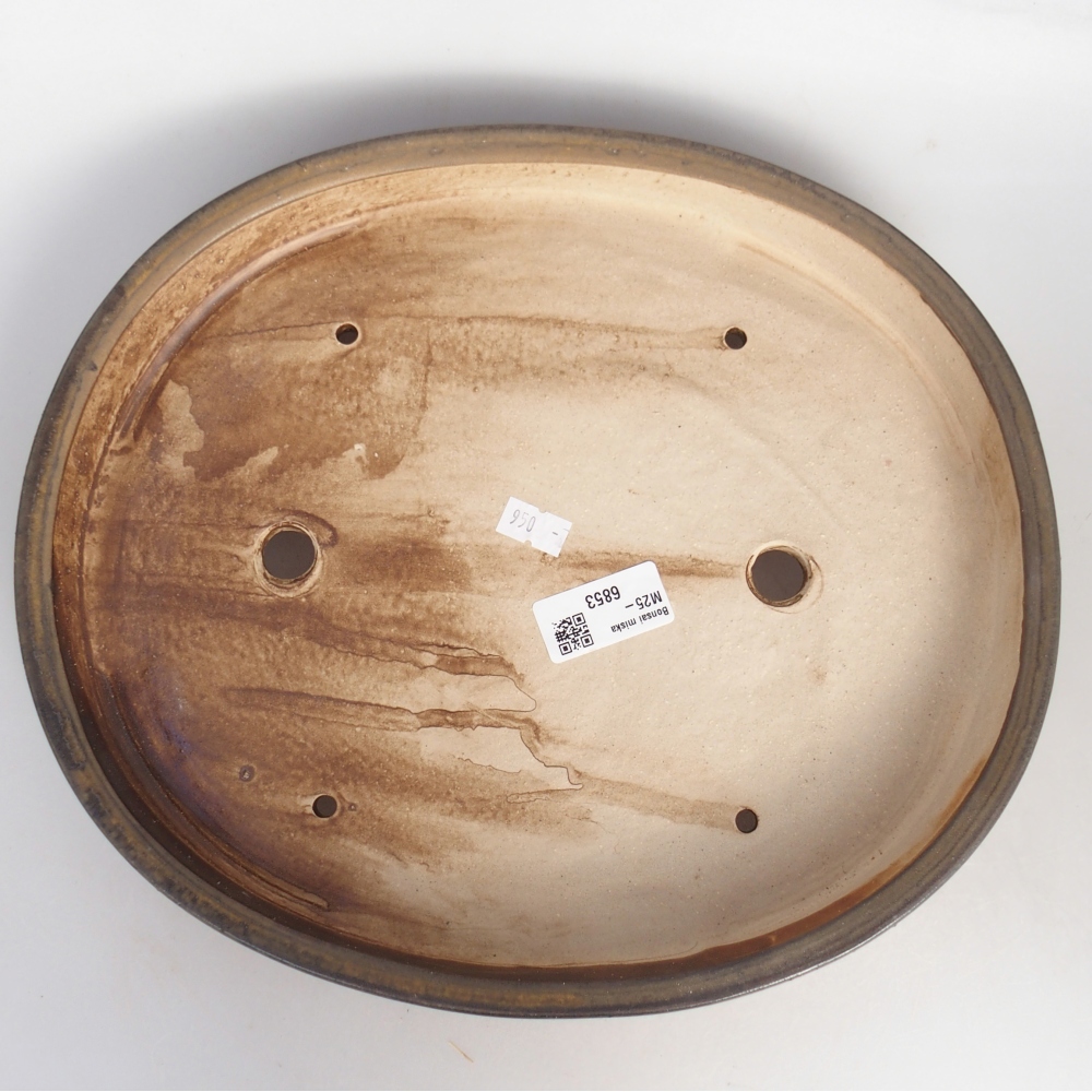 Ceramic bonsai bowl 30,5 x 26,5 x 4 cm, brown