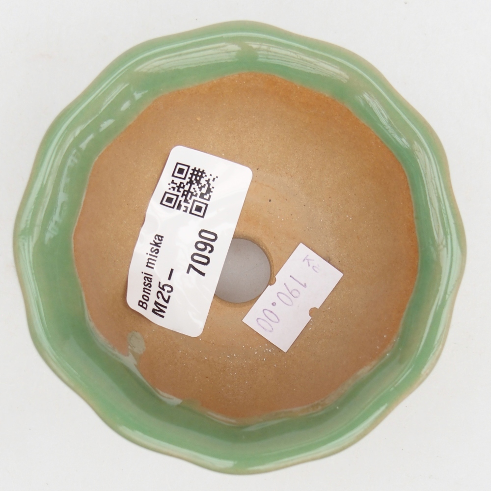 Ceramic bonsai bowl 8,5 x 8,5 x 4,5 cm, green