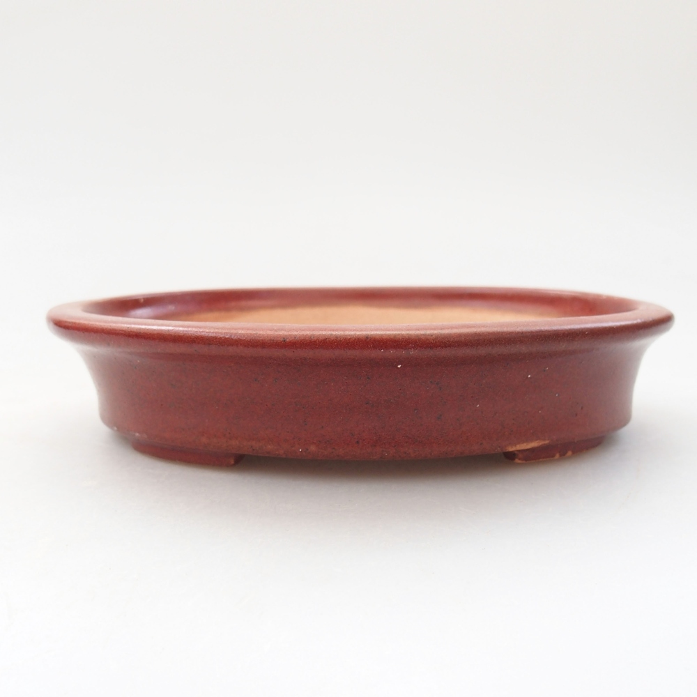 Ceramic bonsai bowl  13 x 11 x 3 cm, color burgundy