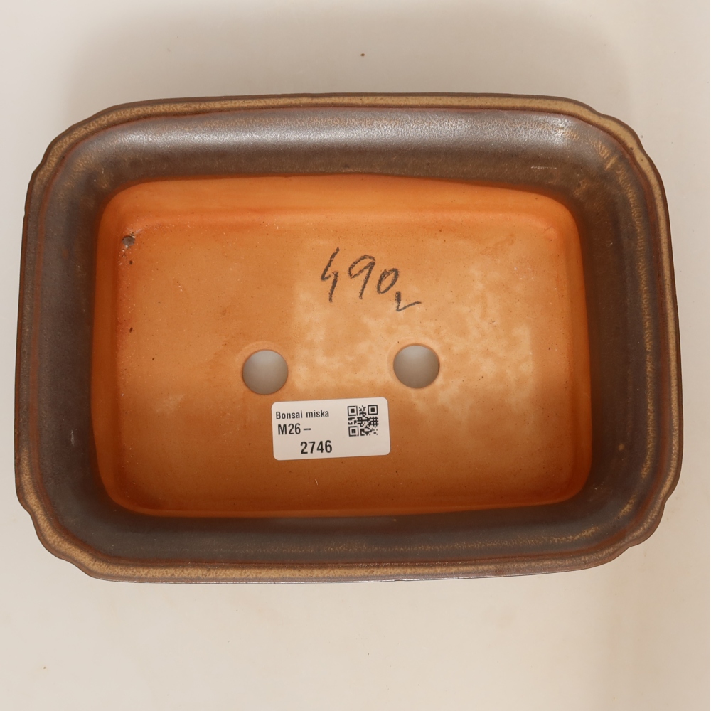 Ceramic Bowl, 20 x 15.5 x 5.5 cm, brown