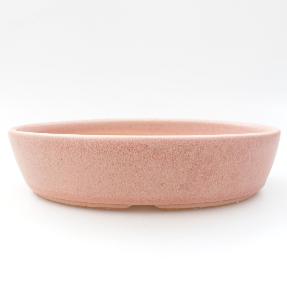 Ceramic bonsai bowl 18,5 x 13,5 x 4,5 cm, color pink