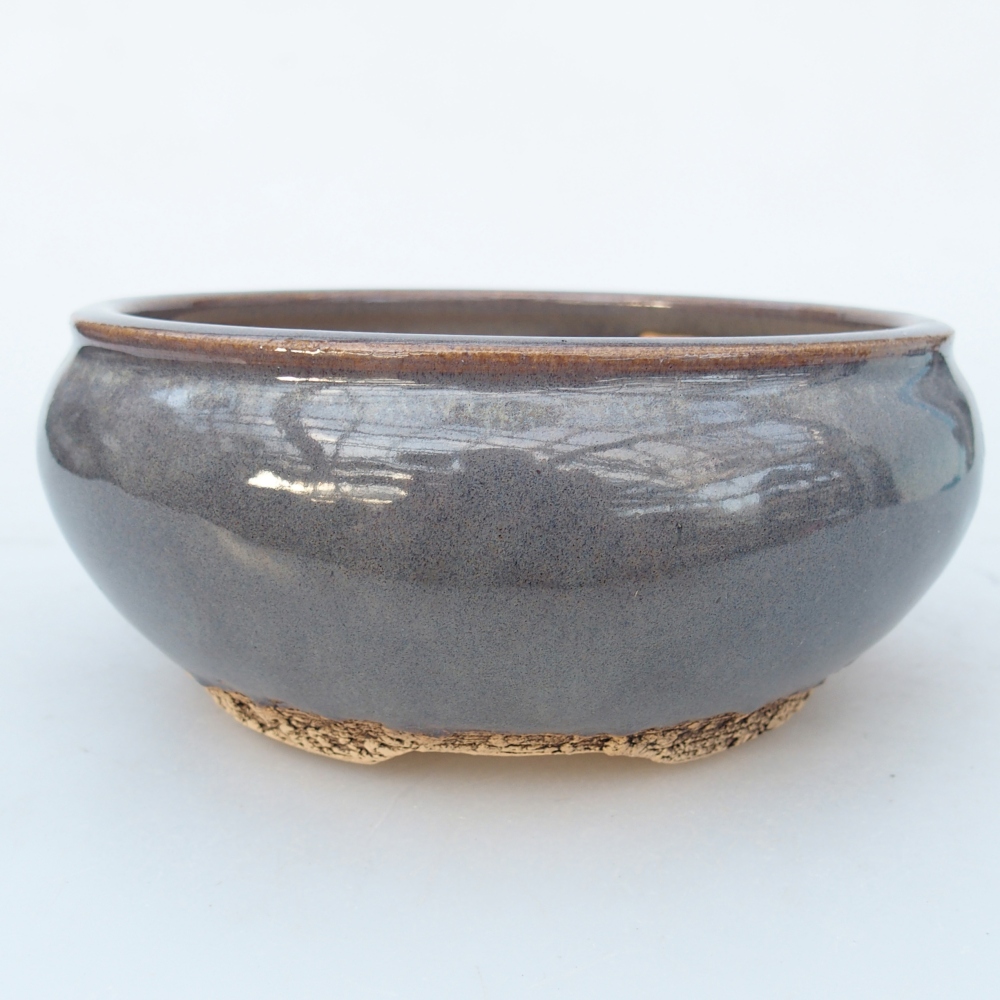 Ceramic bonsai bowl 14 x 14 x 6 cm, grey