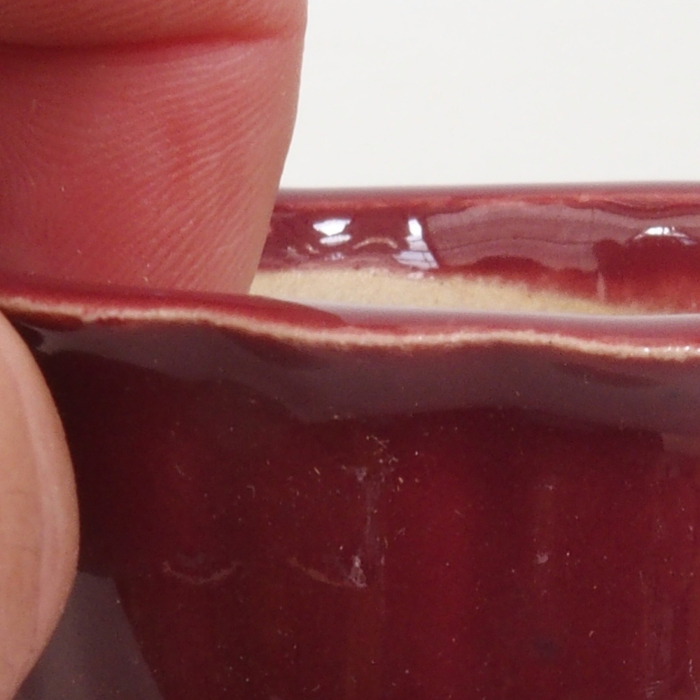 Mini bonsai bowl 6,5 x 6,5 x 3,5 cm, color burgundy