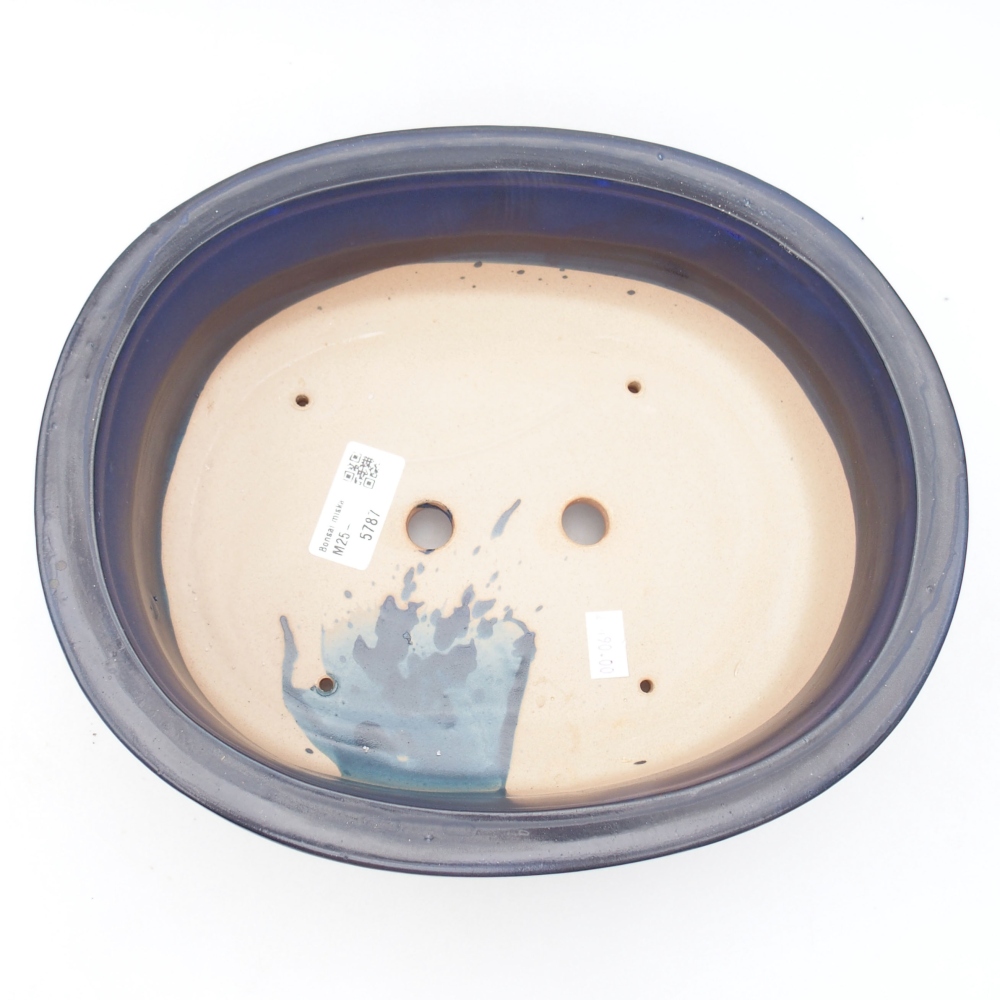 Ceramic bonsai bowl 26 x 22 x 8 cm, color blue