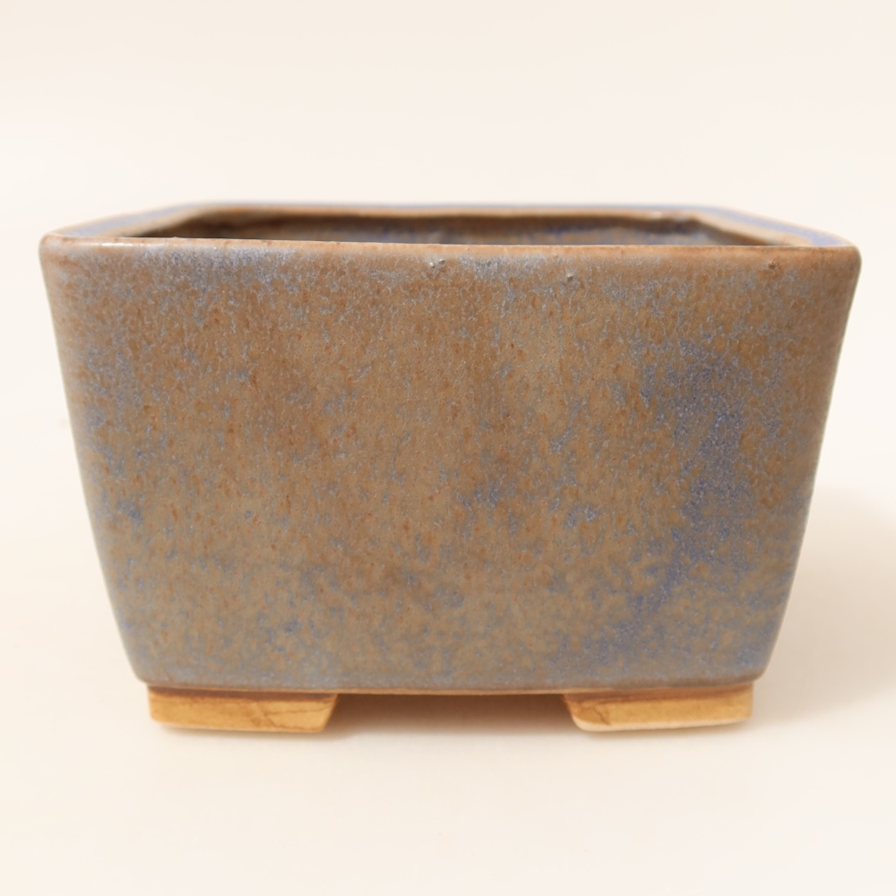 Ceramic bonsai pot, 13 x 13 x 8 cm, blue