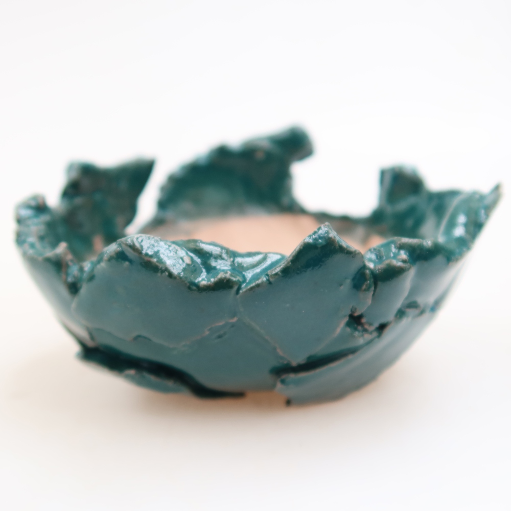Ceramic Shell  10.5 x 10.5 x 6 cm, green