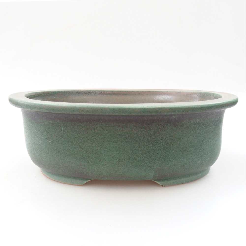 Ceramic bonsai bowl 23,5 x 19 x 8 cm, color green