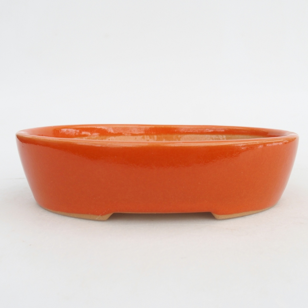 Ceramic bonsai bowl 17 x 14 x 4 cm, orange
