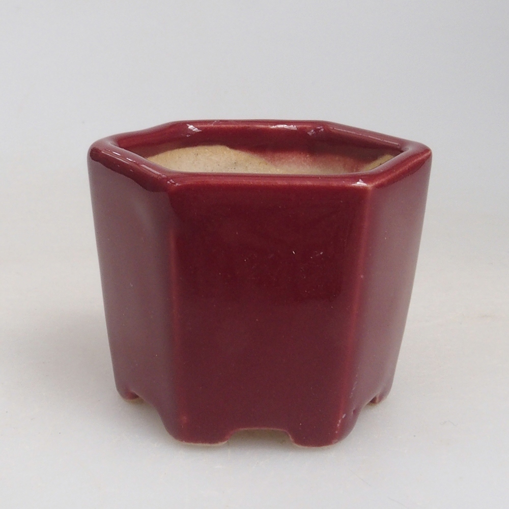 Mini bonsai bowl 4 x 4 x 3,5 cm, color burgundy