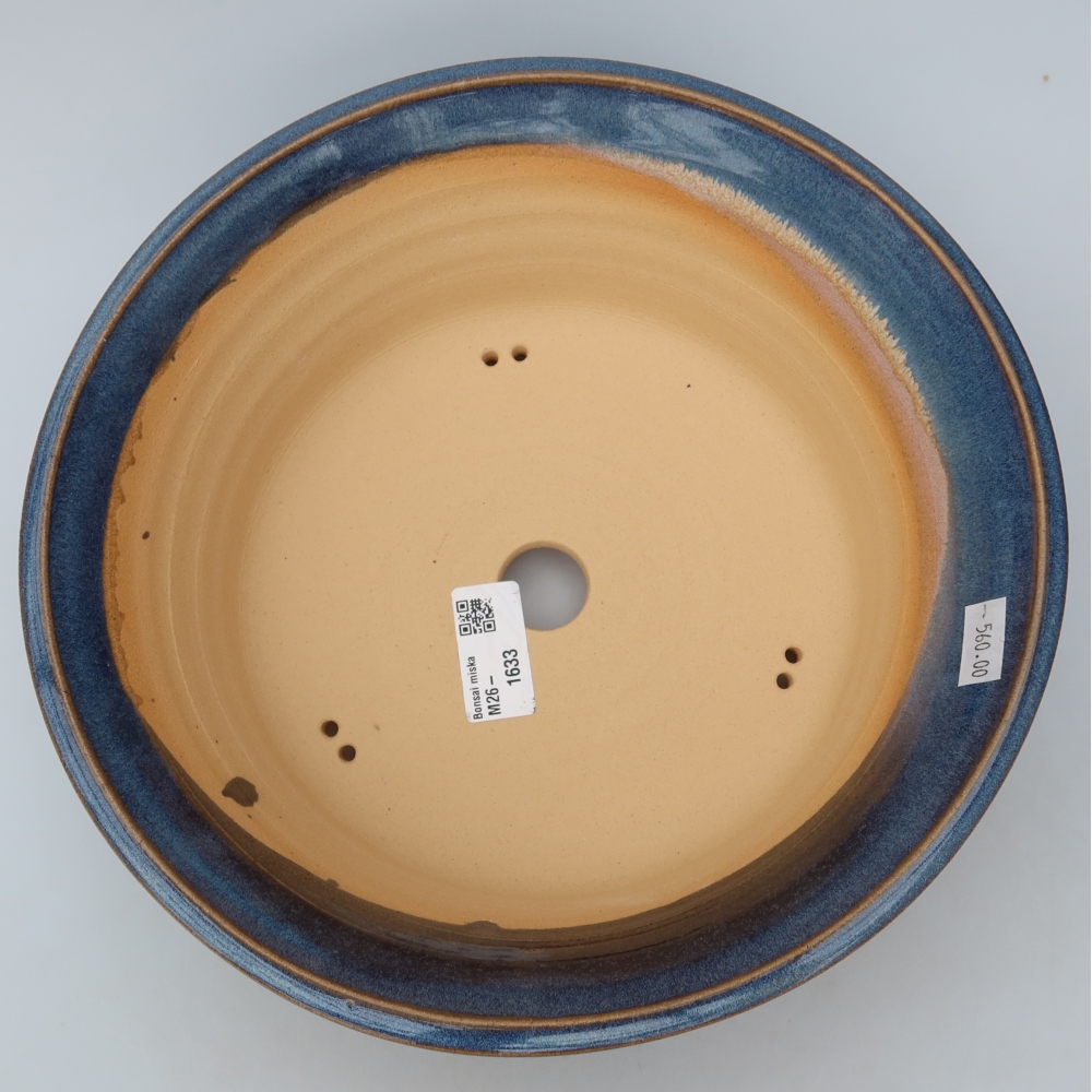 Ceramic bonsai bowl 26 x 26 x 8,5 cm, colour blue
