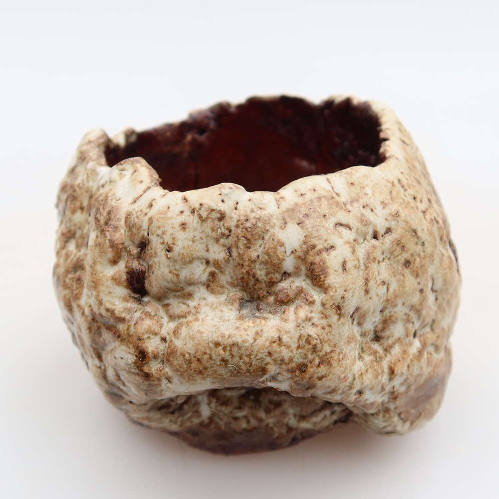 Ceramic Shell, 5 x 5 x 5.5 cm, brown-white