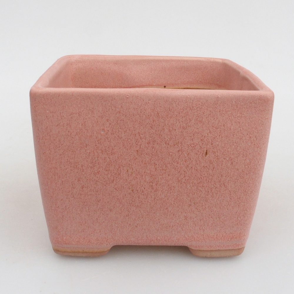 Ceramic bonsai bowl 11 x 11 x 8,5 cm, color pink