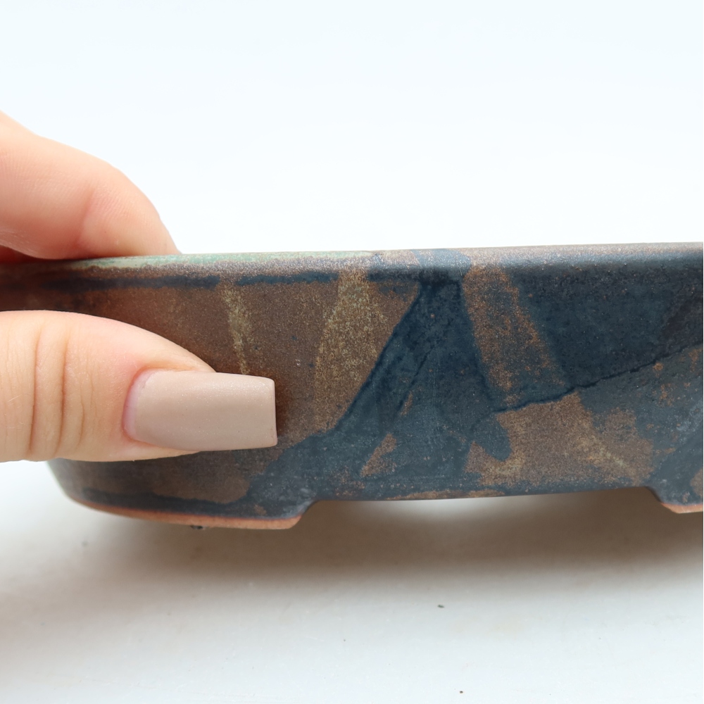 Ceramic bonsai bowl 17 x 14 x 4 cm, brown