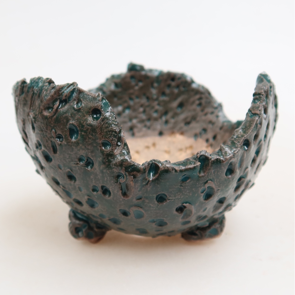 Ceramic Shell  10 x 10 x 6.5 cm, green