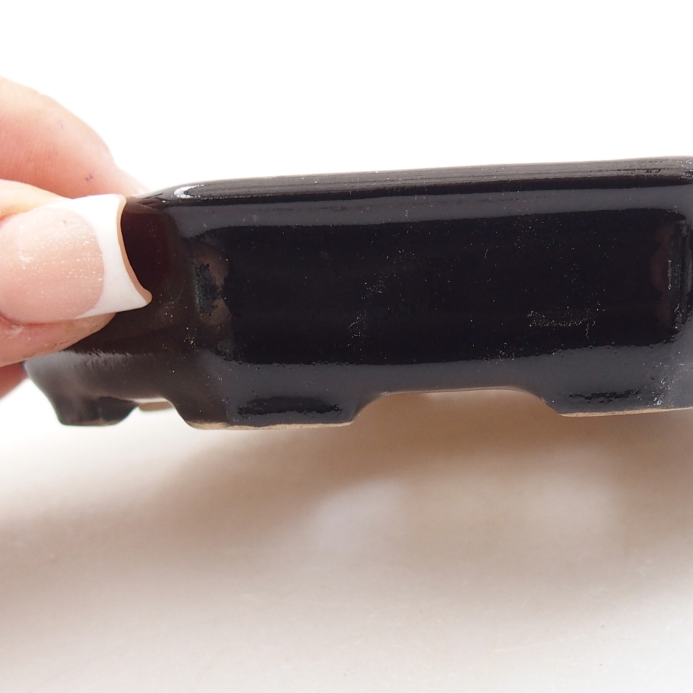 Ceramic bonsai bowl 11,5 x 11,5 x 2 cm, black