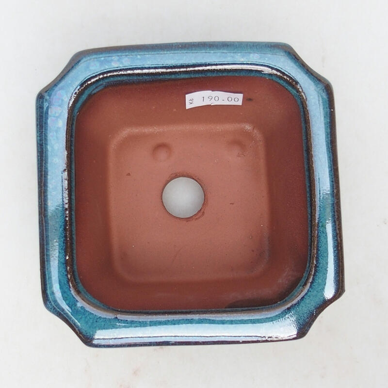 Ceramic bonsai bowl 10.5 x 10.5 x 7.5 cm, color blue