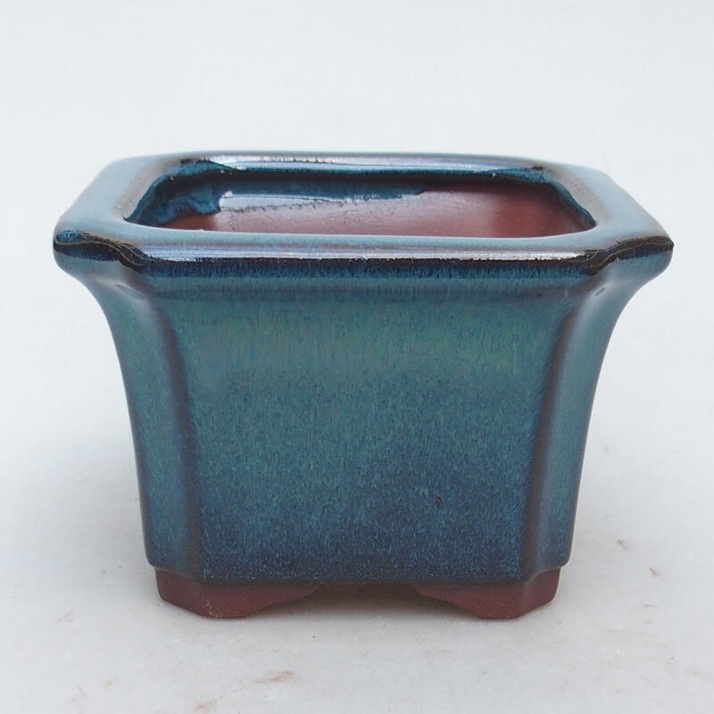 Ceramic bonsai bowl 10.5 x 10.5 x 7.5 cm, color blue