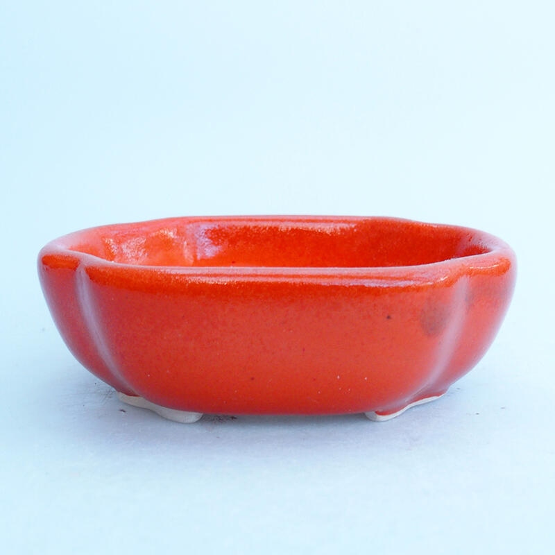 Ceramic bonsai bowl 10.5 x 9 x 3.5 cm, color orange
