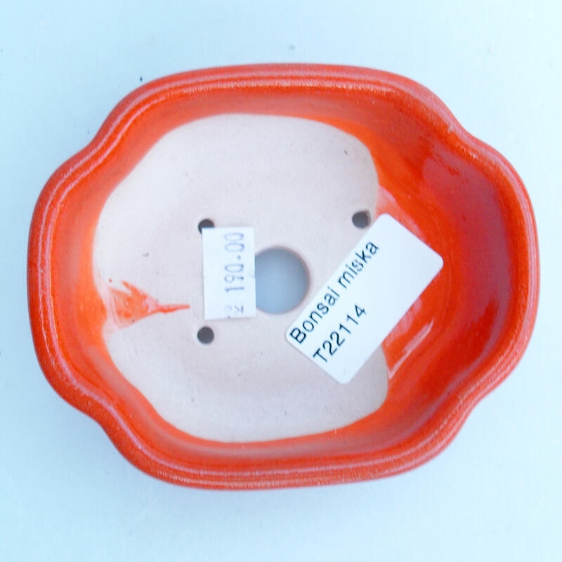 Ceramic bonsai bowl 10.5 x 9 x 3.5 cm, color orange
