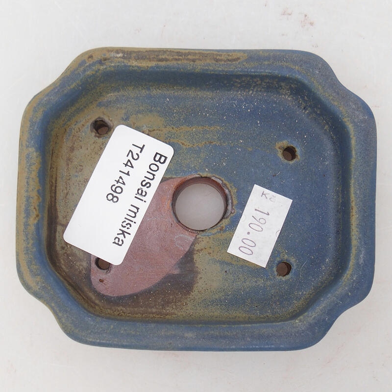 Ceramic bonsai bowl 10 x 8 x 2 cm, color blue