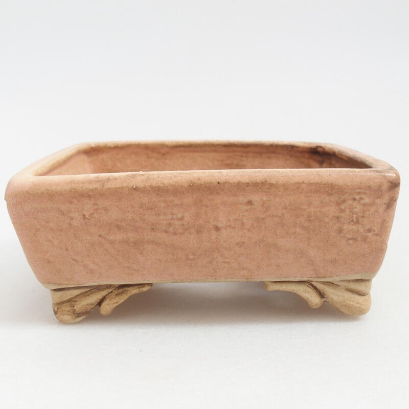 Ceramic bonsai bowl 10 x 8 x 3.5 cm, color pink