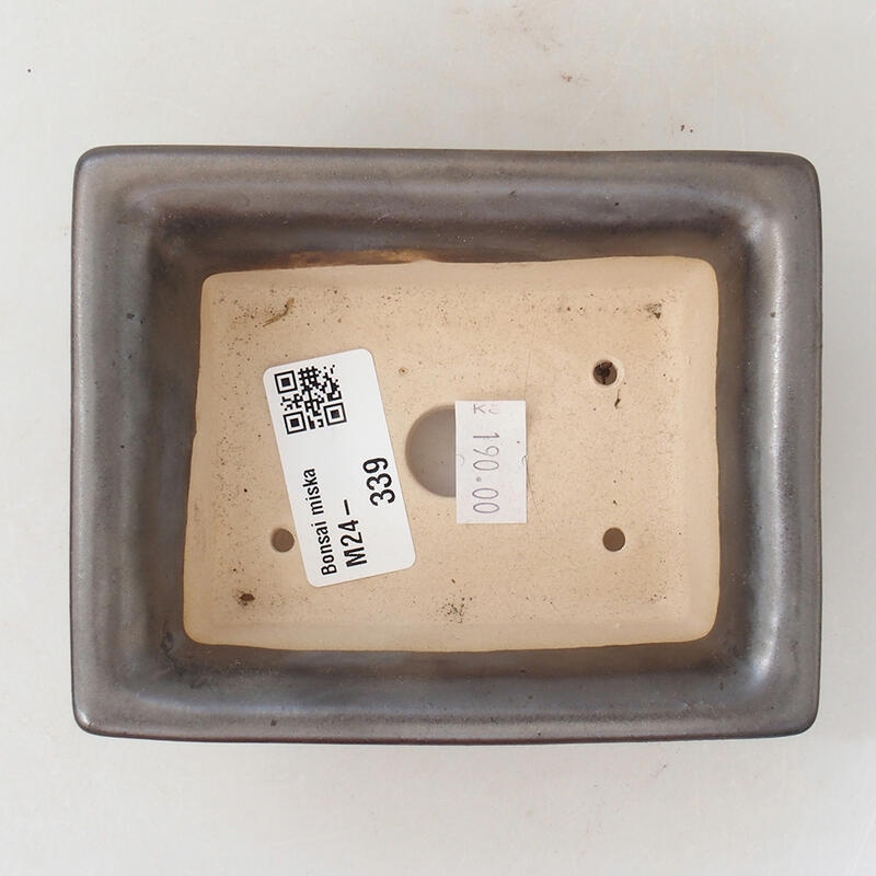 Ceramic bonsai bowl 11.5 x 9 x 4.5 cm, metallic color
