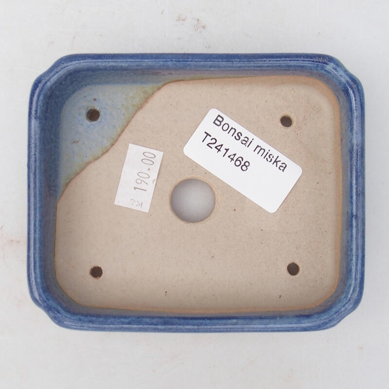 Ceramic bonsai bowl 11 x 9.5 x 3 cm, color blue