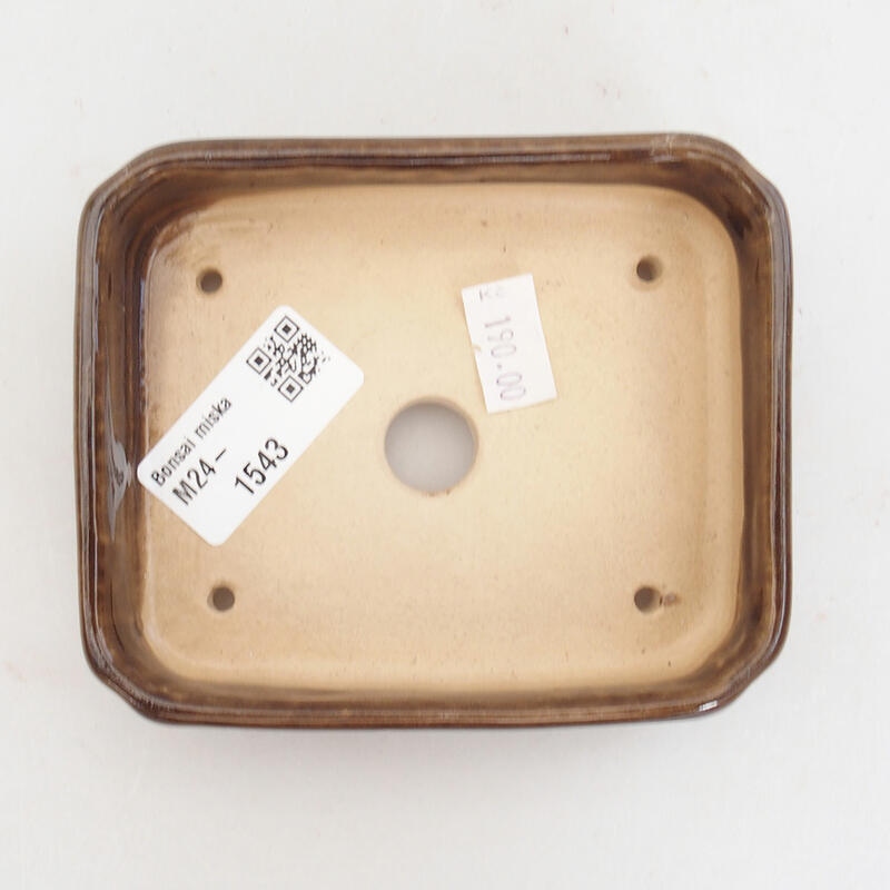 Ceramic bonsai bowl 11 x 9 x 3.5 cm, color brown