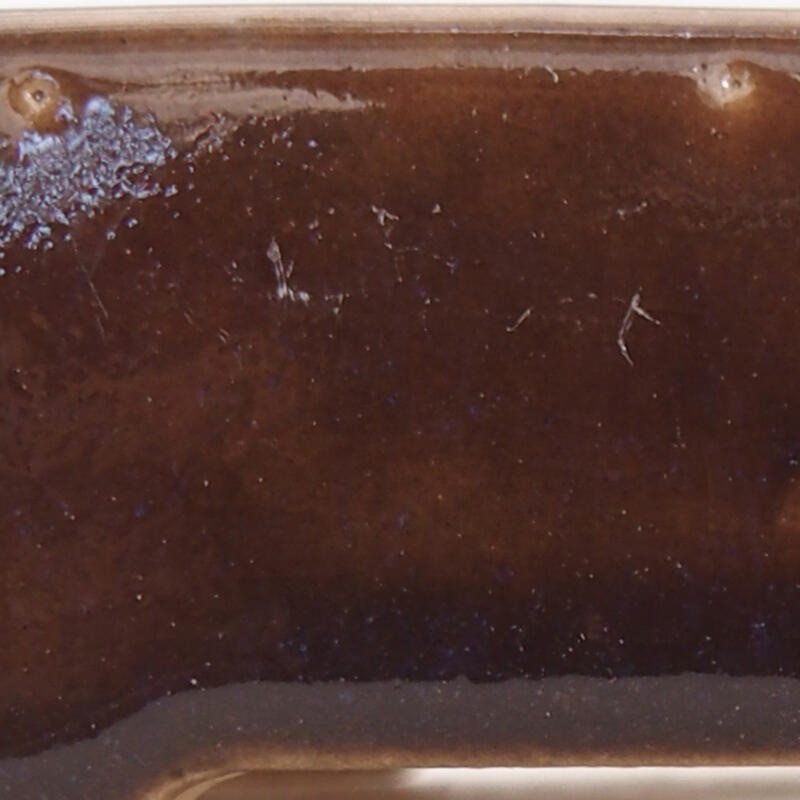 Ceramic bonsai bowl 11 x 9 x 3.5 cm, color brown