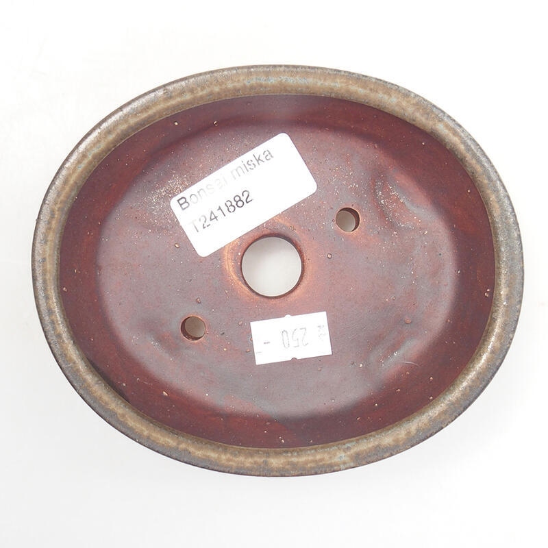Ceramic bonsai bowl 12.5 x 10.5 x 4 cm, color brown