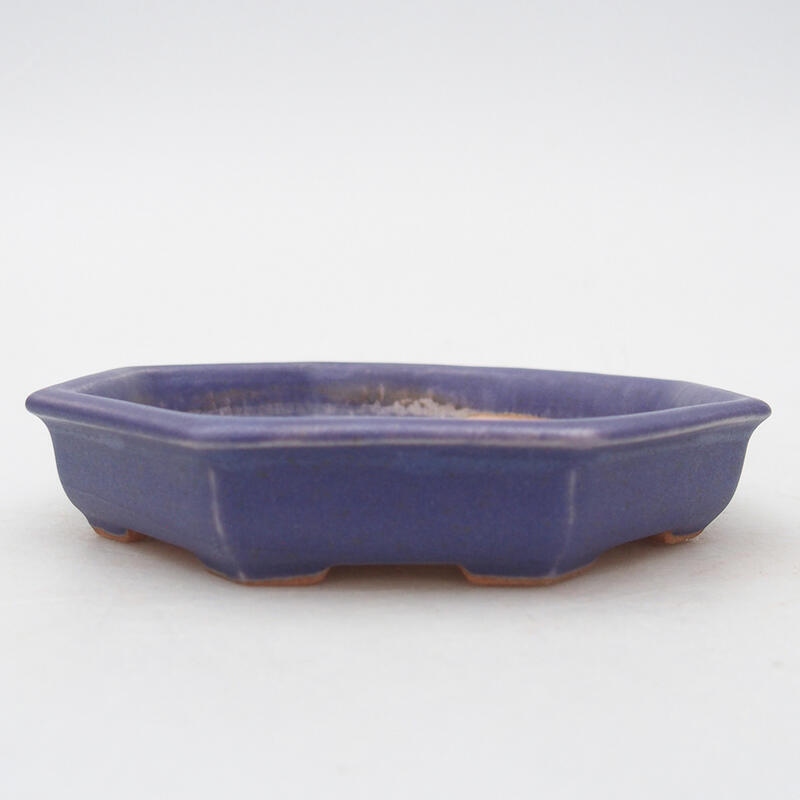 Ceramic bonsai bowl 12.5 x 11.5 x 2 cm, color purple