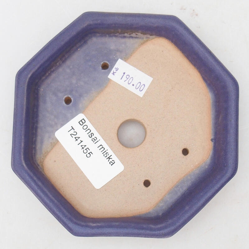 Ceramic bonsai bowl 12.5 x 11.5 x 2 cm, color purple