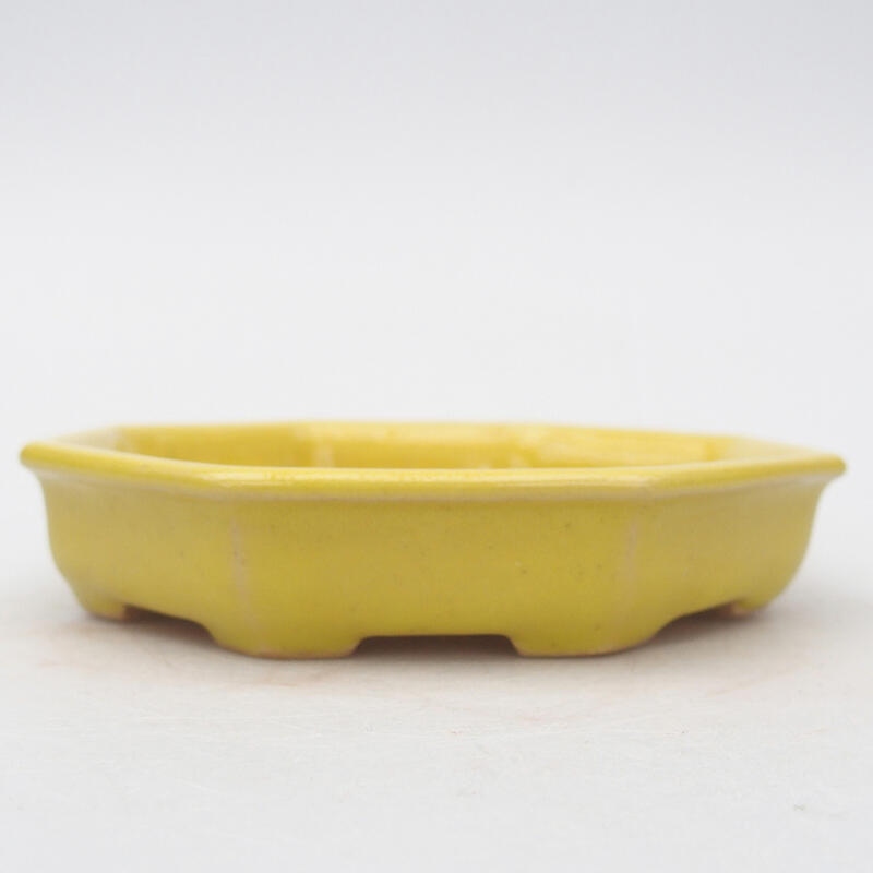 Ceramic bonsai bowl 12.5 x 11.5 x 2 cm, color yellow