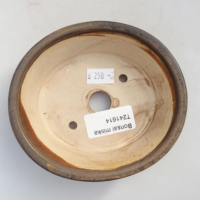 Ceramic bonsai bowl 12 x 10.5 x 3.5 cm, color brown
