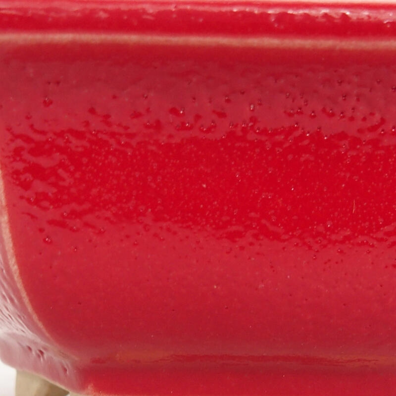 Ceramic bonsai bowl 12 x 11 x 4.5 cm, color red