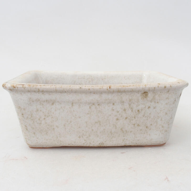 Ceramic bonsai bowl 12 x 8.5 x 4.5 cm, color white