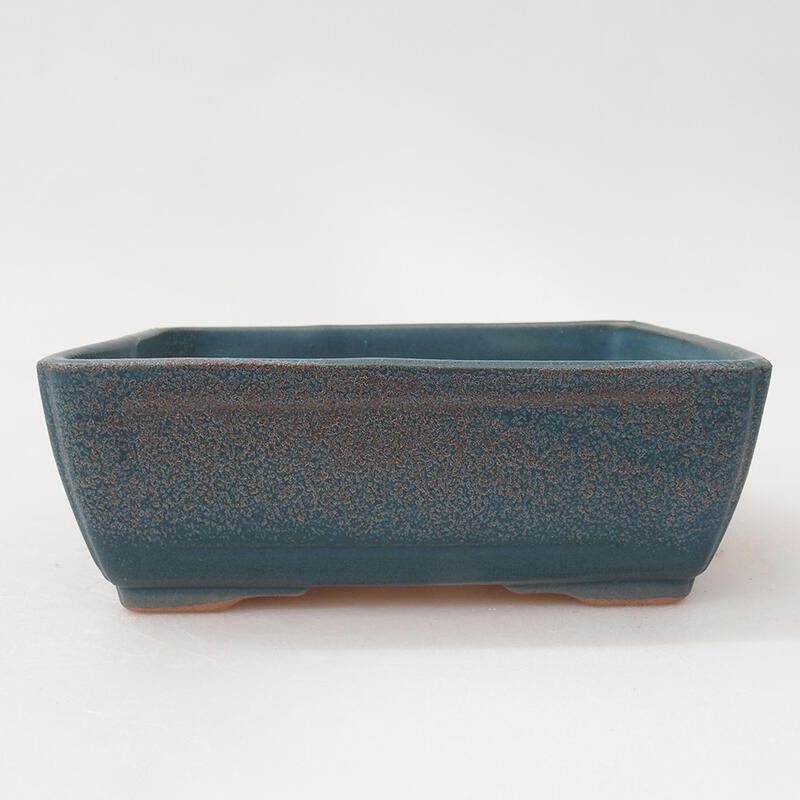 Ceramic bonsai bowl 13.5 x 10.5 x 5 cm, color blue