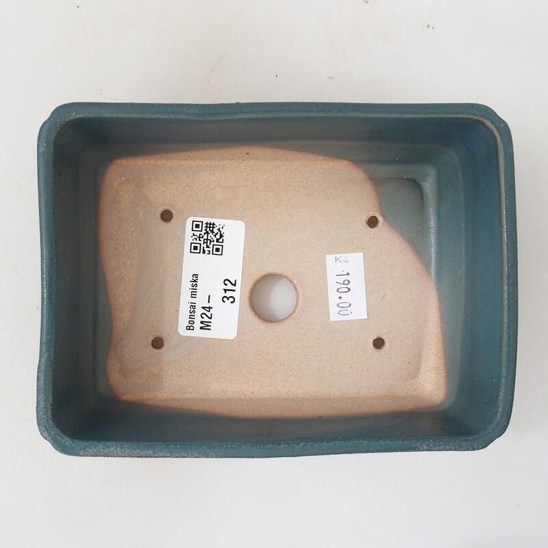 Ceramic bonsai bowl 13.5 x 10.5 x 5 cm, color blue