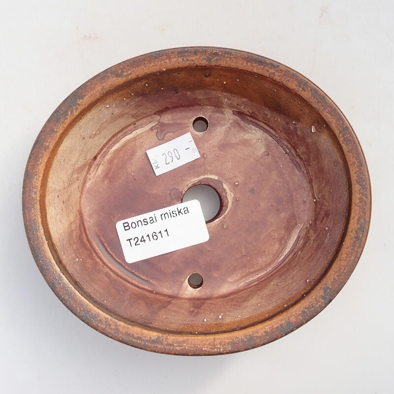 Ceramic bonsai bowl 13.5 x 12 x 4 cm, color brown