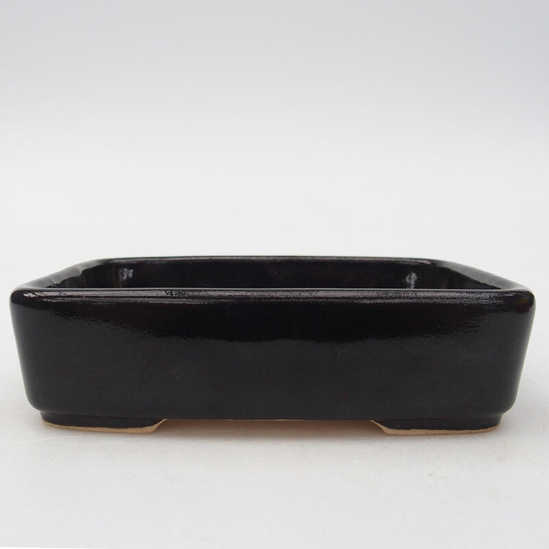 Ceramic bonsai bowl 13 x 10 x 3.5 cm, color black