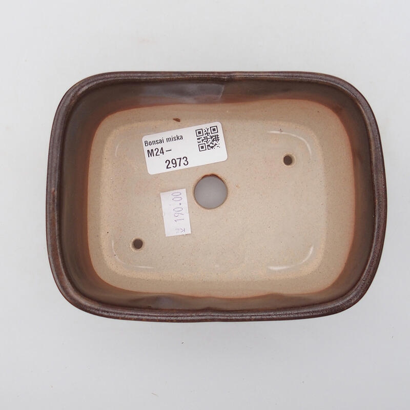 Ceramic bonsai bowl 13 x 10 x 5.5 cm, color brown